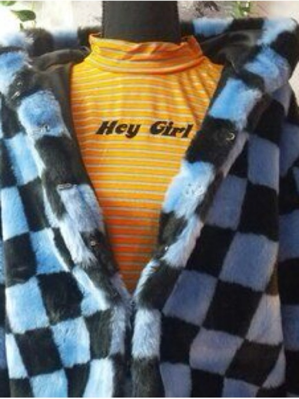The Ragged Priest Blue & Black Checkered Teddy Jacket